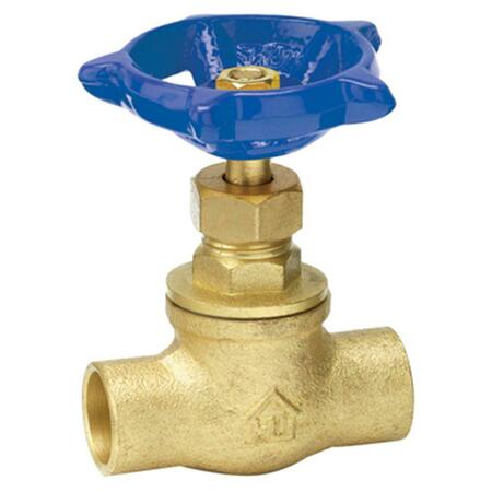 HOMEWERKS 230-4-34-34 Copper x Copper Stop Valve- Brass - 0.75 in. 164803